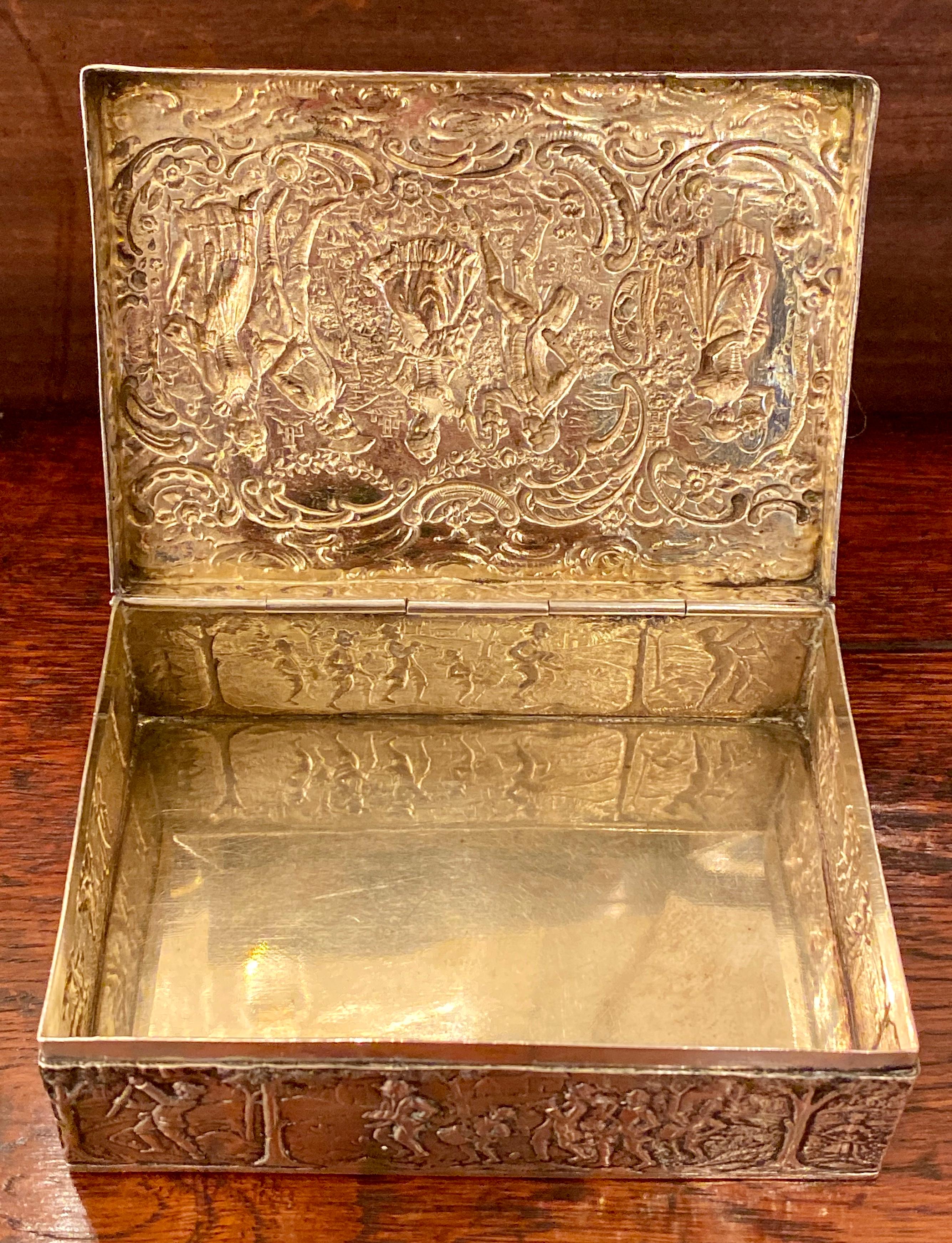 Estate German Continental Silver Repoussee Jewelry Box, circa 1920s In Good Condition In New Orleans, LA