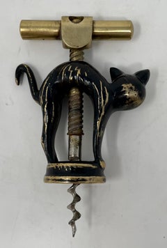 Estate German Figural Black Cat Corkscrew Circa 1940-1950