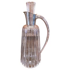 Estate German Hallmarked Sterling Silver & Crystal Wine/Water Pitcher Circa 1940
