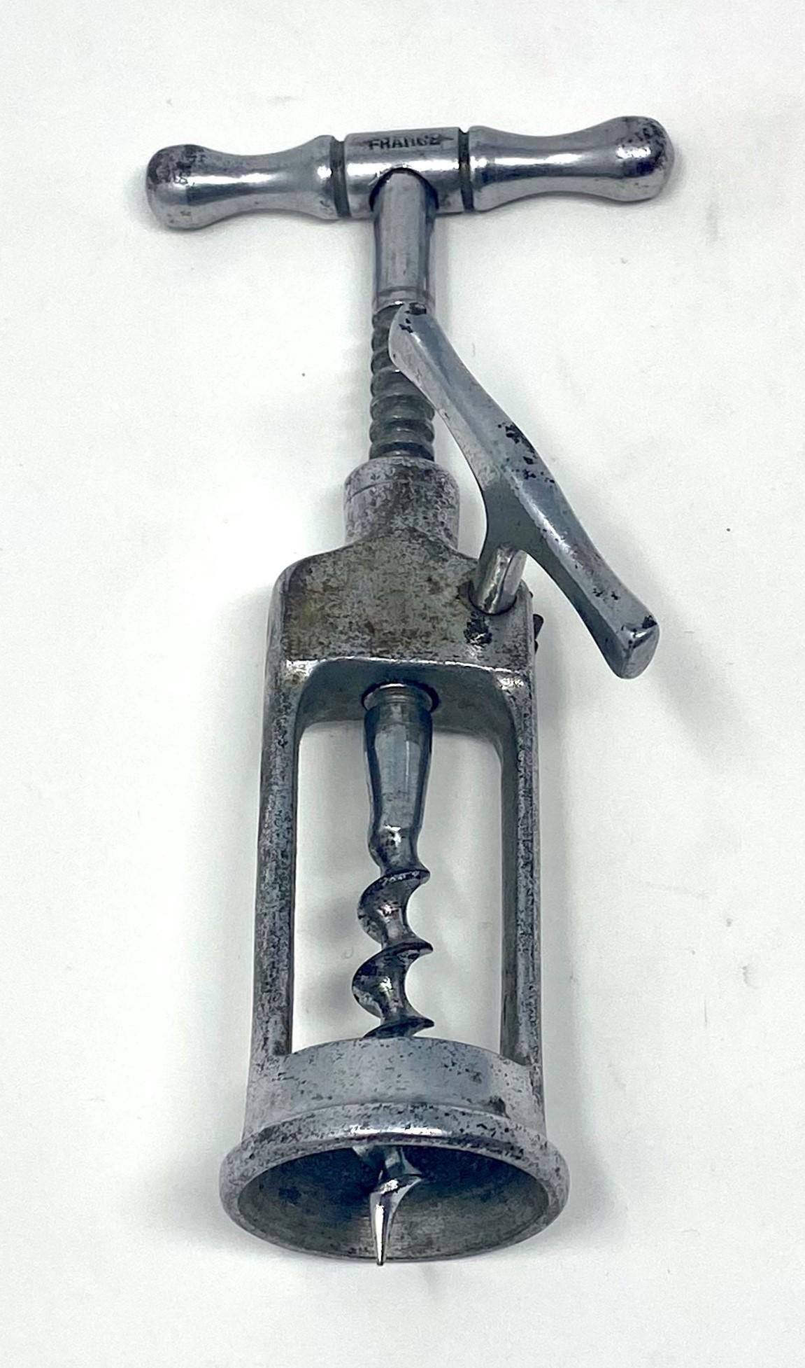Estate German Polished Steel Auto Puller Corkscrew In Good Condition In New Orleans, LA