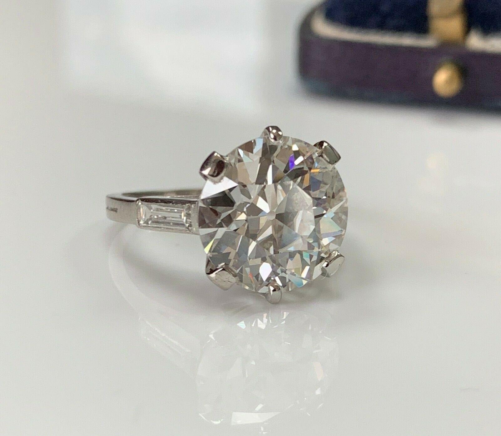 Estate GIA Certified Art Deco Boucheron 5.90 Carat Old European Cut Diamond Ring 3