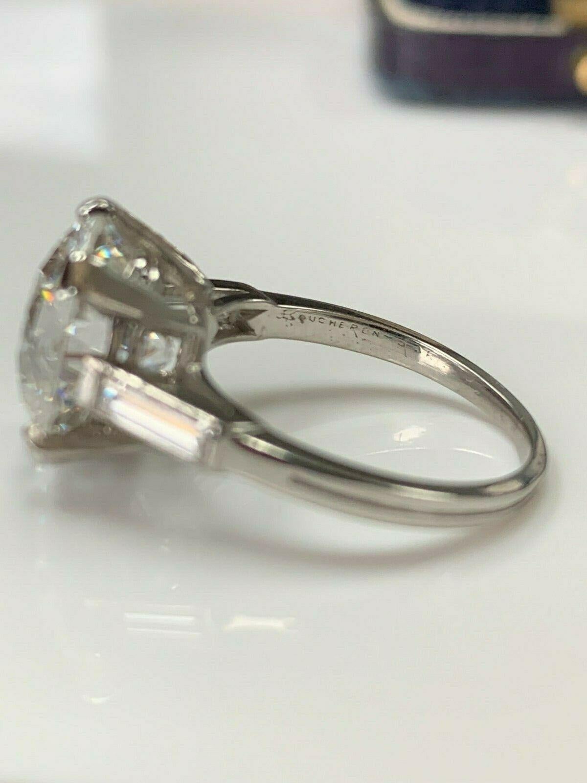 Estate GIA Certified Art Deco Boucheron 5.90 Carat Old European Cut Diamond Ring 4