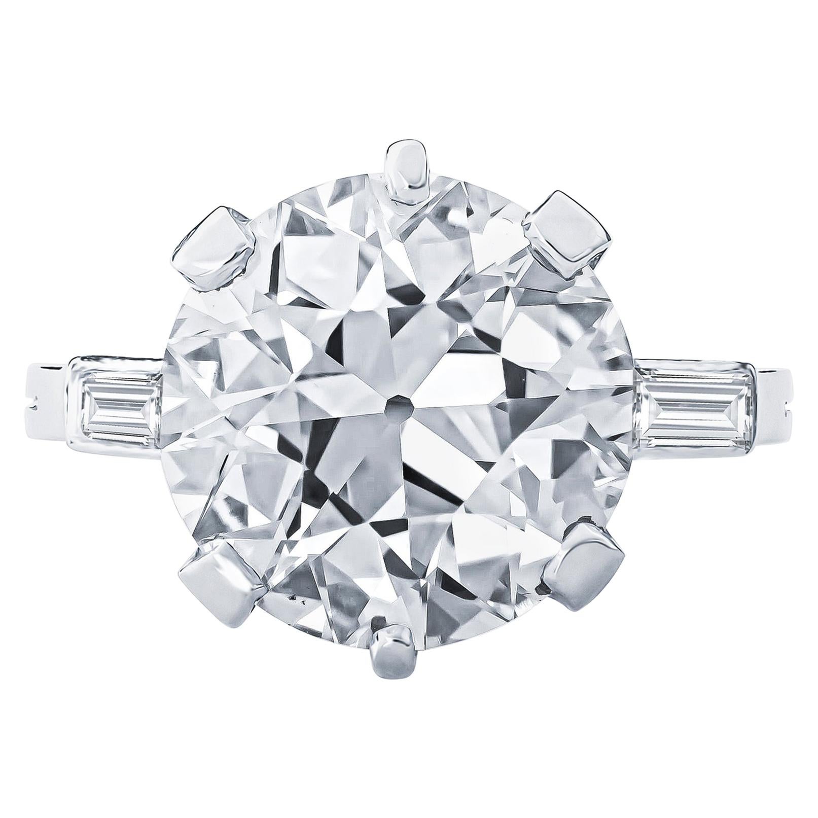 Estate GIA Certified Art Deco Boucheron 5.90 Carat Old European Cut Diamond Ring