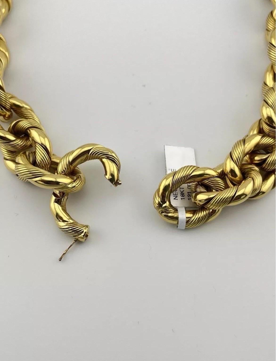 Gioielli Moda Italy, collier Rolo ovale torsadé en or jaune 18 carats, ancienne propriété en vente 6