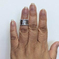 Estate Giorgio Visconti White Diamond Round Design Ring in 18K White Gold