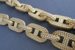 Estate GIVENCHY Heavy Knotted Rope Link Vintage Gold Tone Choker Necklace