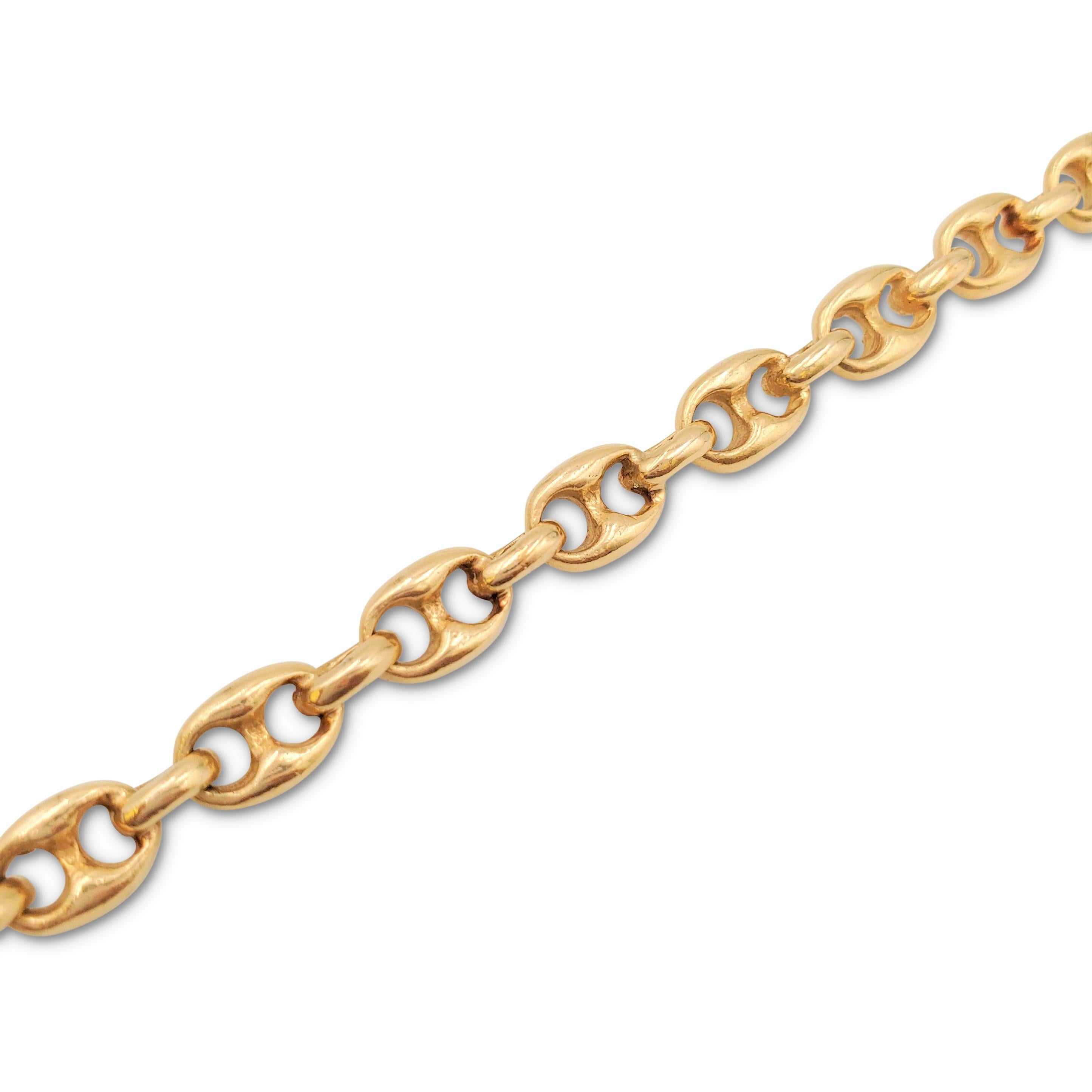 Estate Gold 'Gucci Style' Anchor Link Chain Necklace In Excellent Condition In New York, NY