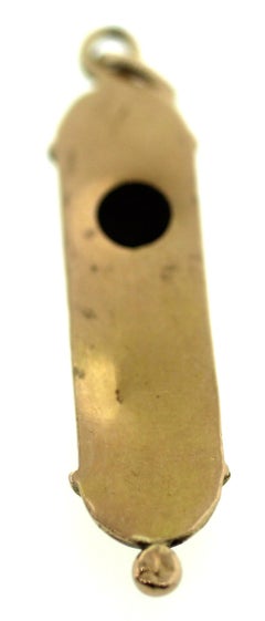 Estate Golden Jewish Mezuzah Pendant Judaica Charm Necklace