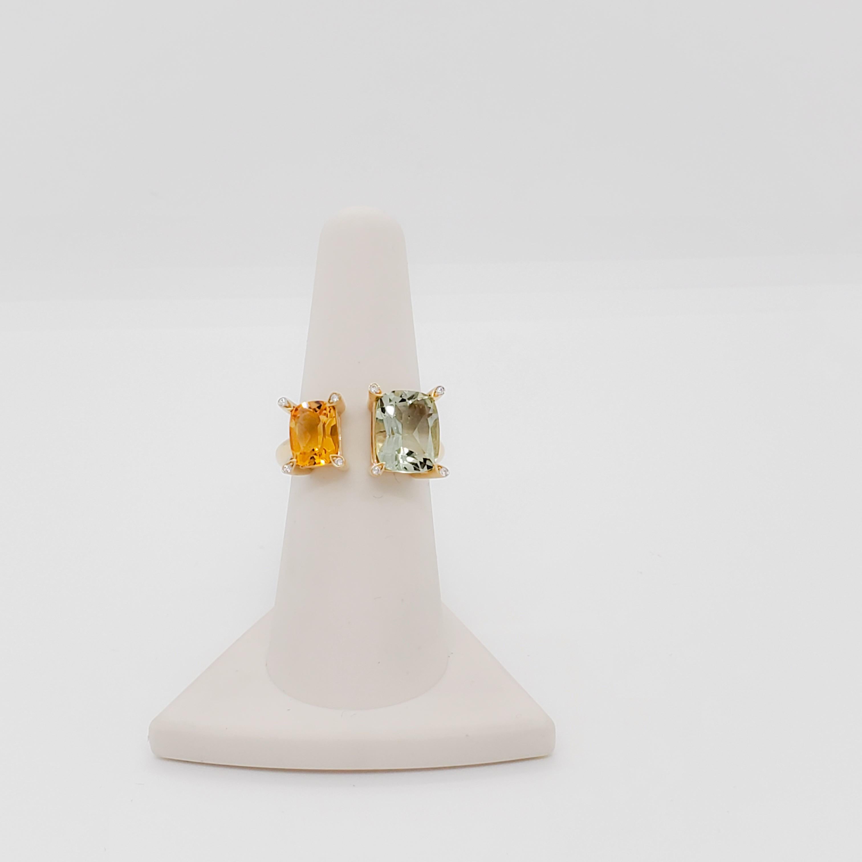 green citrine ring