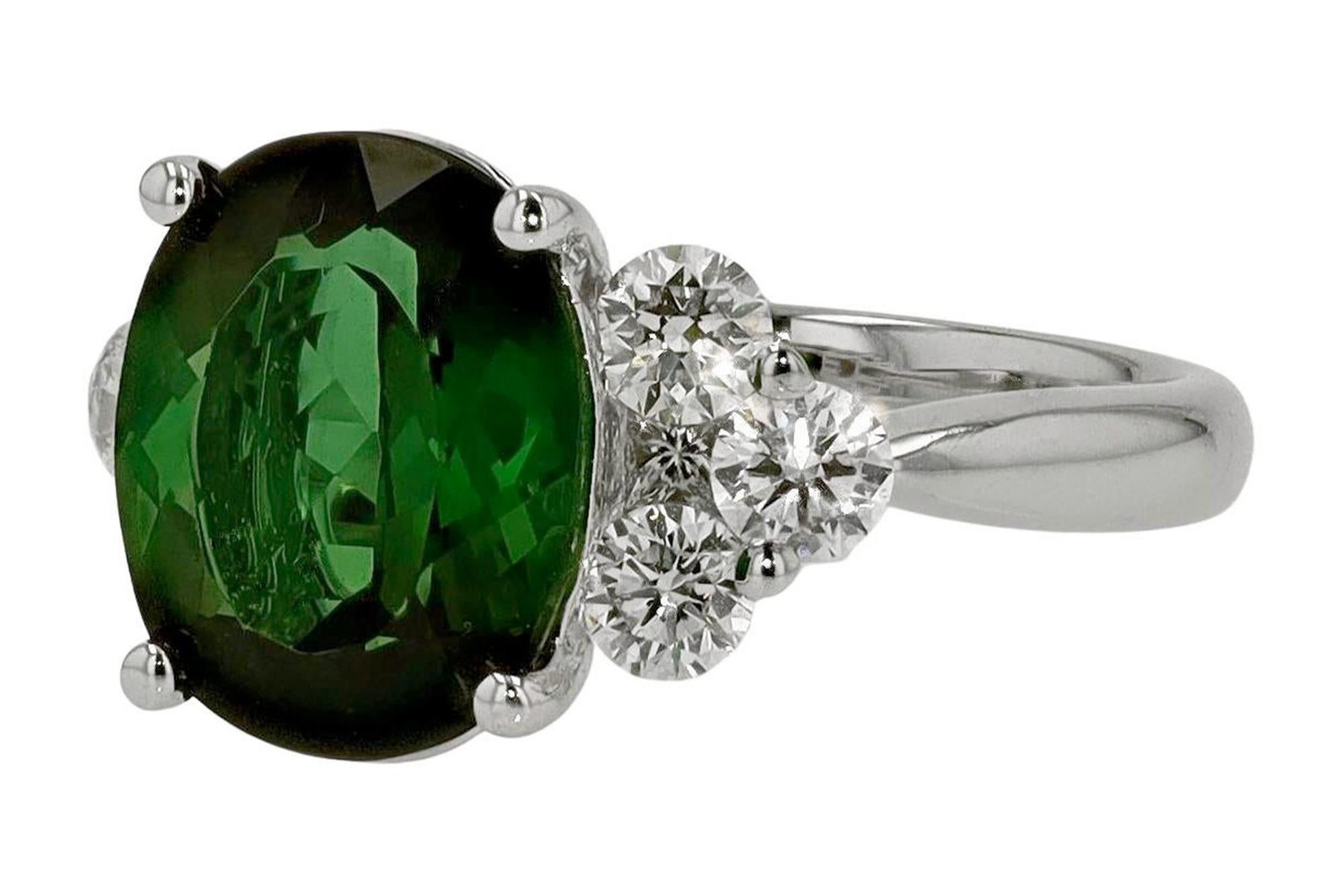 estate green tourmaline engagement ring