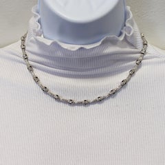 Estate Gregg Ruth White Diamond Necklace in 18K White Gold