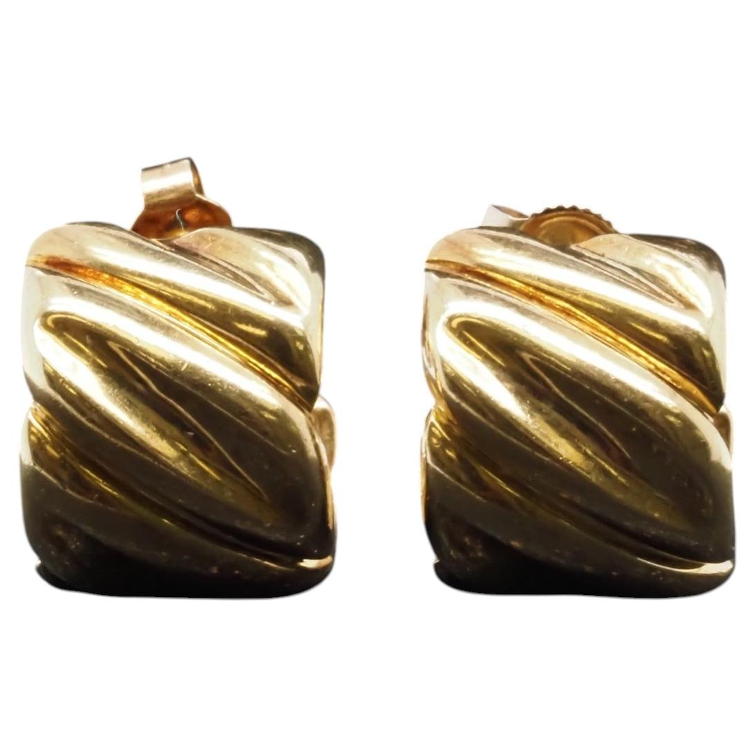 Estate GUCCI 18K Yellow Gold Chic Earrings - VHK#503a For Sale