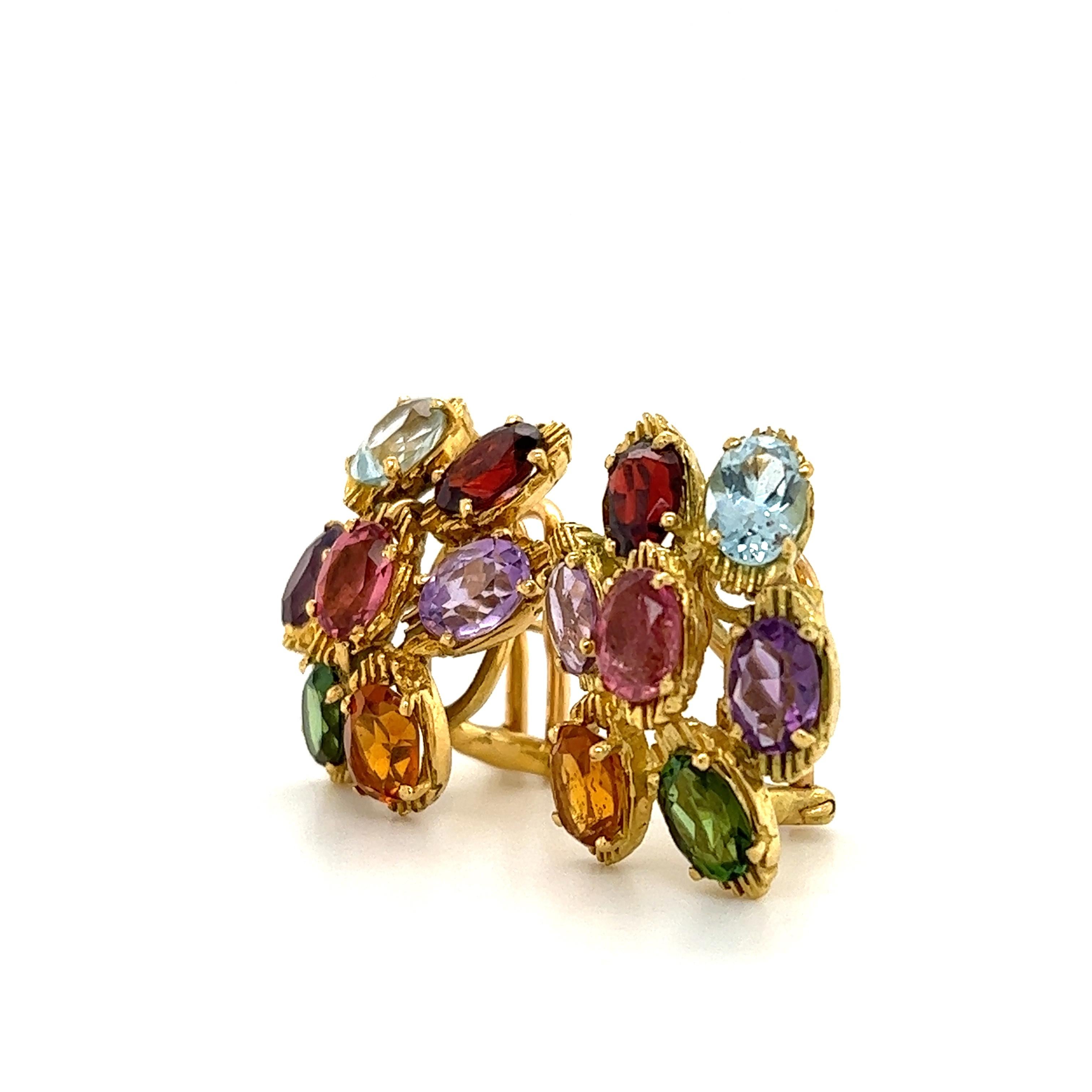 multicolor gemstone earrings