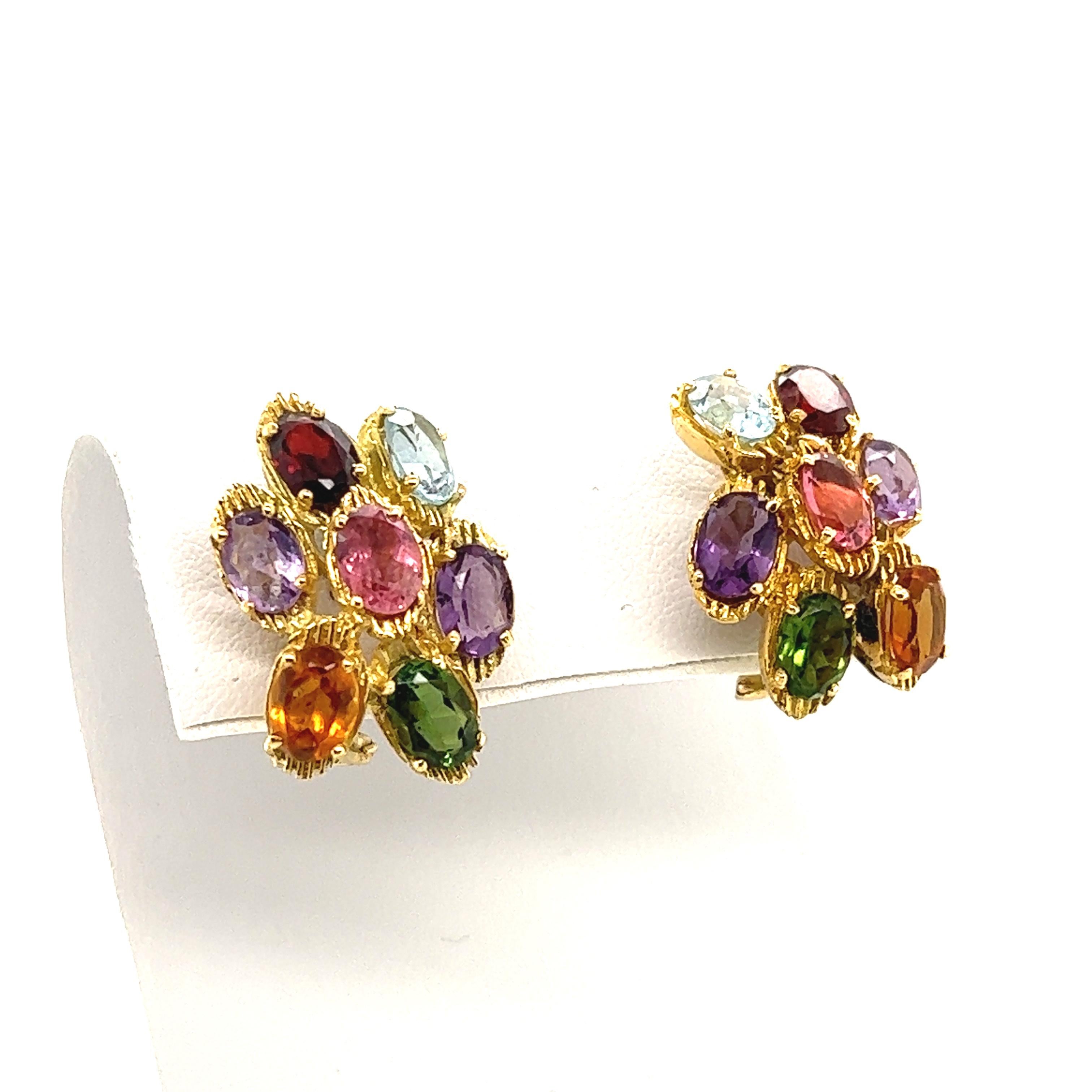 colorful gem earrings