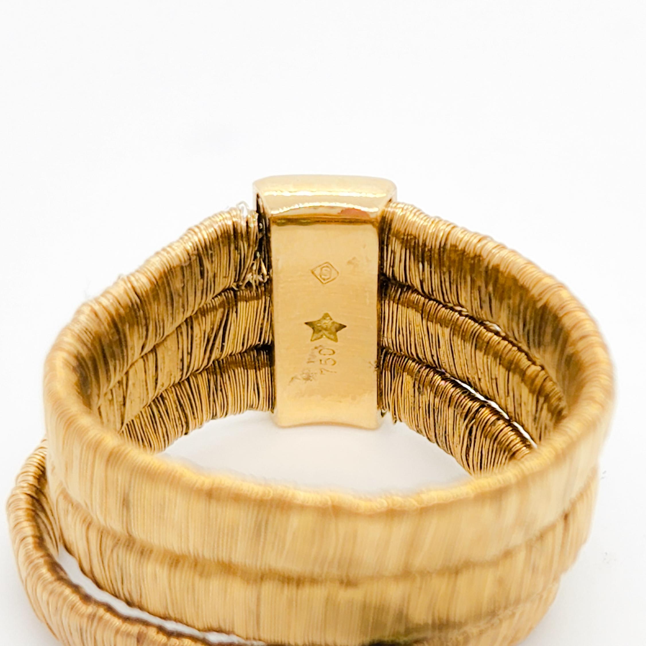 Nachlass H. Stern 3-reihiger flexibler Ring aus 18k Gelbgold für Damen oder Herren