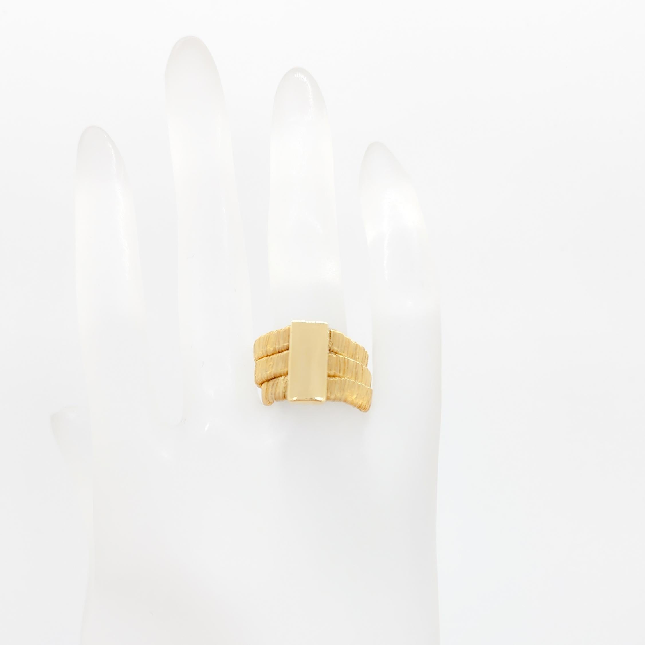 Nachlass H. Stern 3-reihiger flexibler Ring aus 18k Gelbgold 3