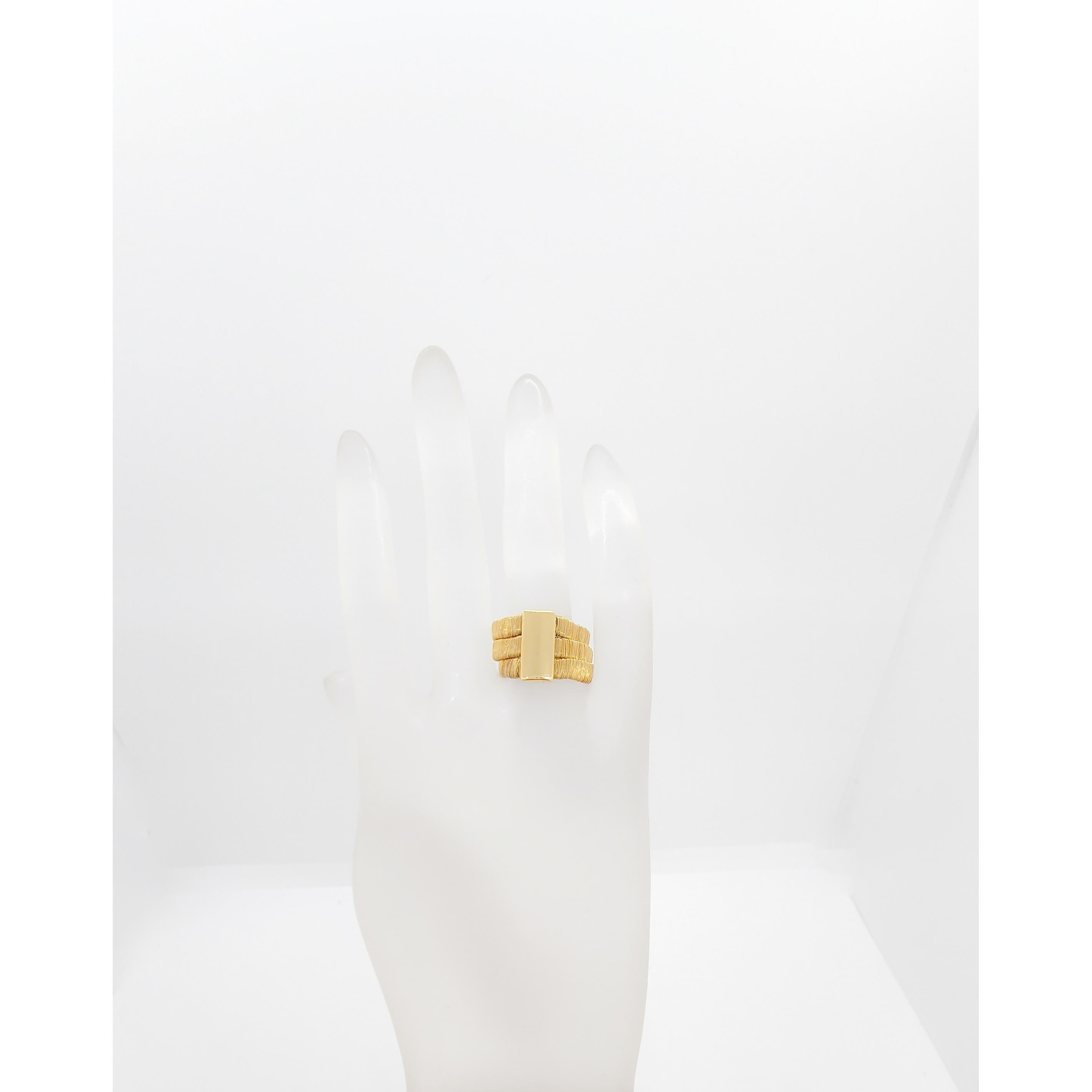 Nachlass H. Stern 3-reihiger flexibler Ring aus 18k Gelbgold 4