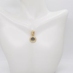 Estate H. Stern Blue Topaz and Diamond Pendant in 18k Yellow Gold