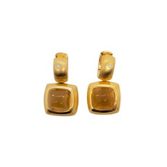 Estate H. Stern Citrine and Diamond Detachable Dangle Earrings in 18k