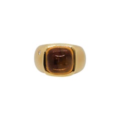 Estate H. Stern Citrine and Diamond Dome Ring in 18k Yellow Gold