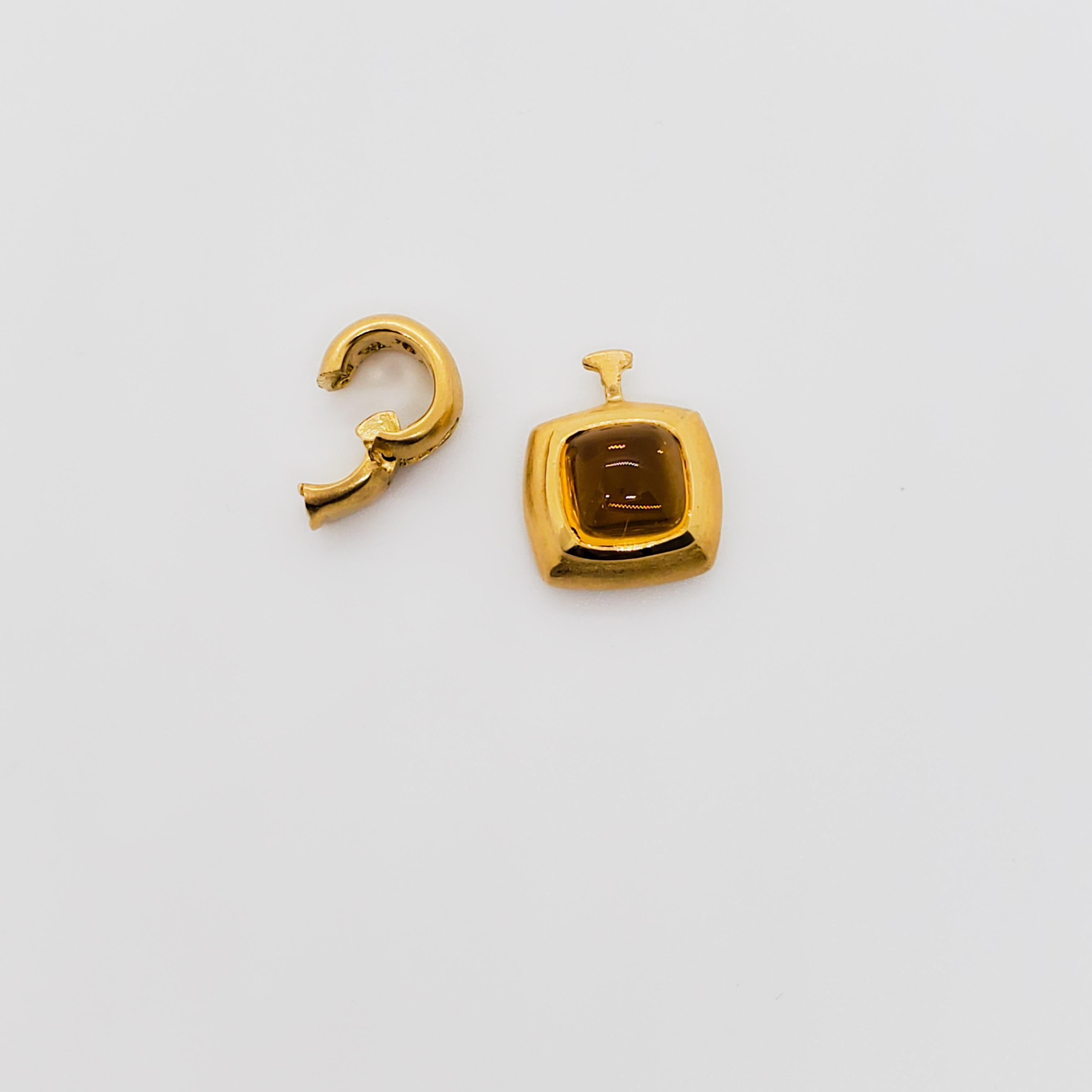Women's or Men's Estate H. Stern Citrine and Diamond Pendant in 18k Yellow Gold