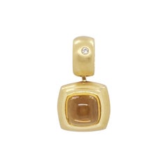 Estate H. Stern Citrine and Diamond Pendant in 18k Yellow Gold