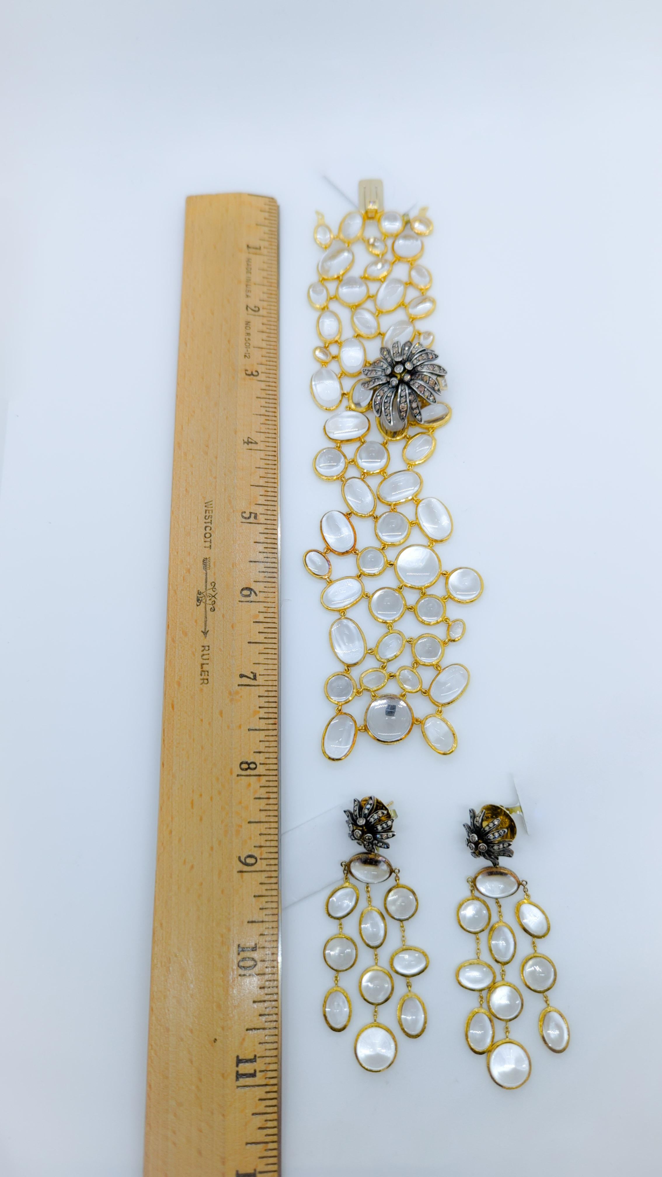Nachlass H. Stern Kristall und weißer Diamant Armband und Ohrring Set in 18K im Angebot 6