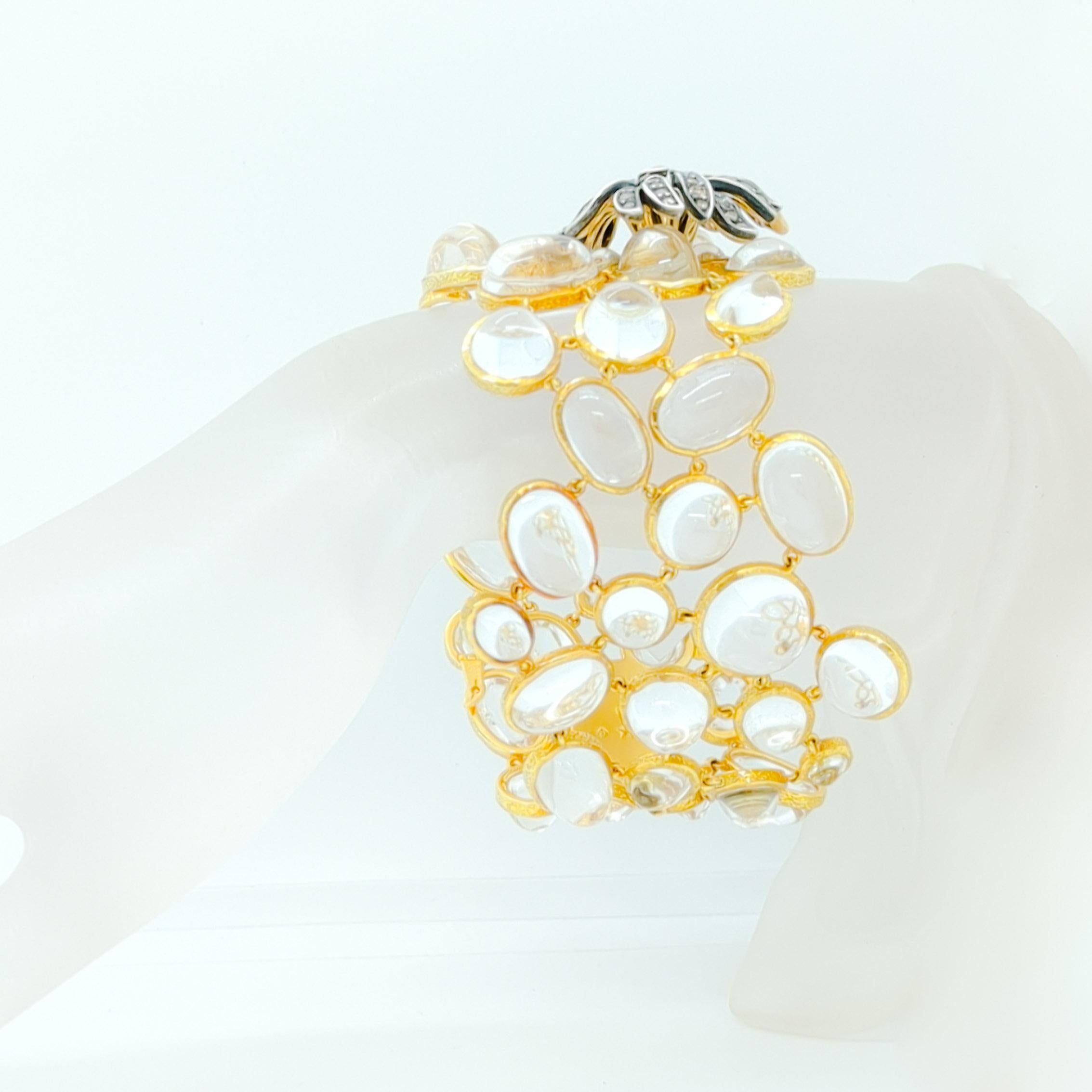 Nachlass H. Stern Kristall und weißer Diamant Armband und Ohrring Set in 18K (Rundschliff) im Angebot
