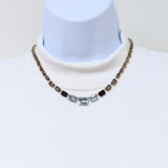 Estate H. Stern Emerald Cut Topaz Necklace in 18K White Gold