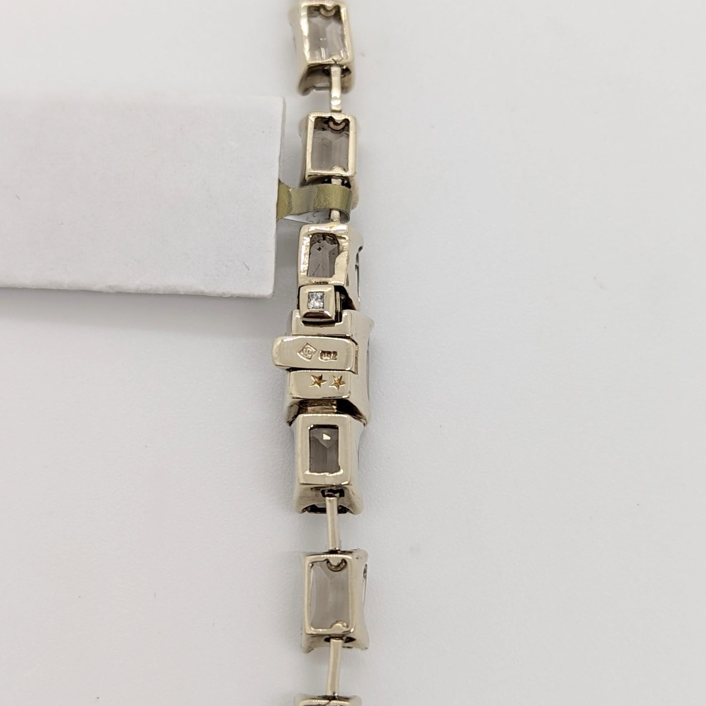 Women's or Men's Estate H. Stern Emerald Cut Topaz Necklace in 18K White Gold