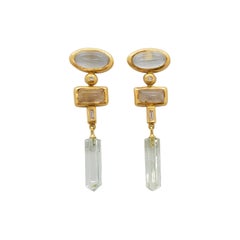 Estate H. Stern Green Stone Dangle Earrings in 18k Yellow Gold