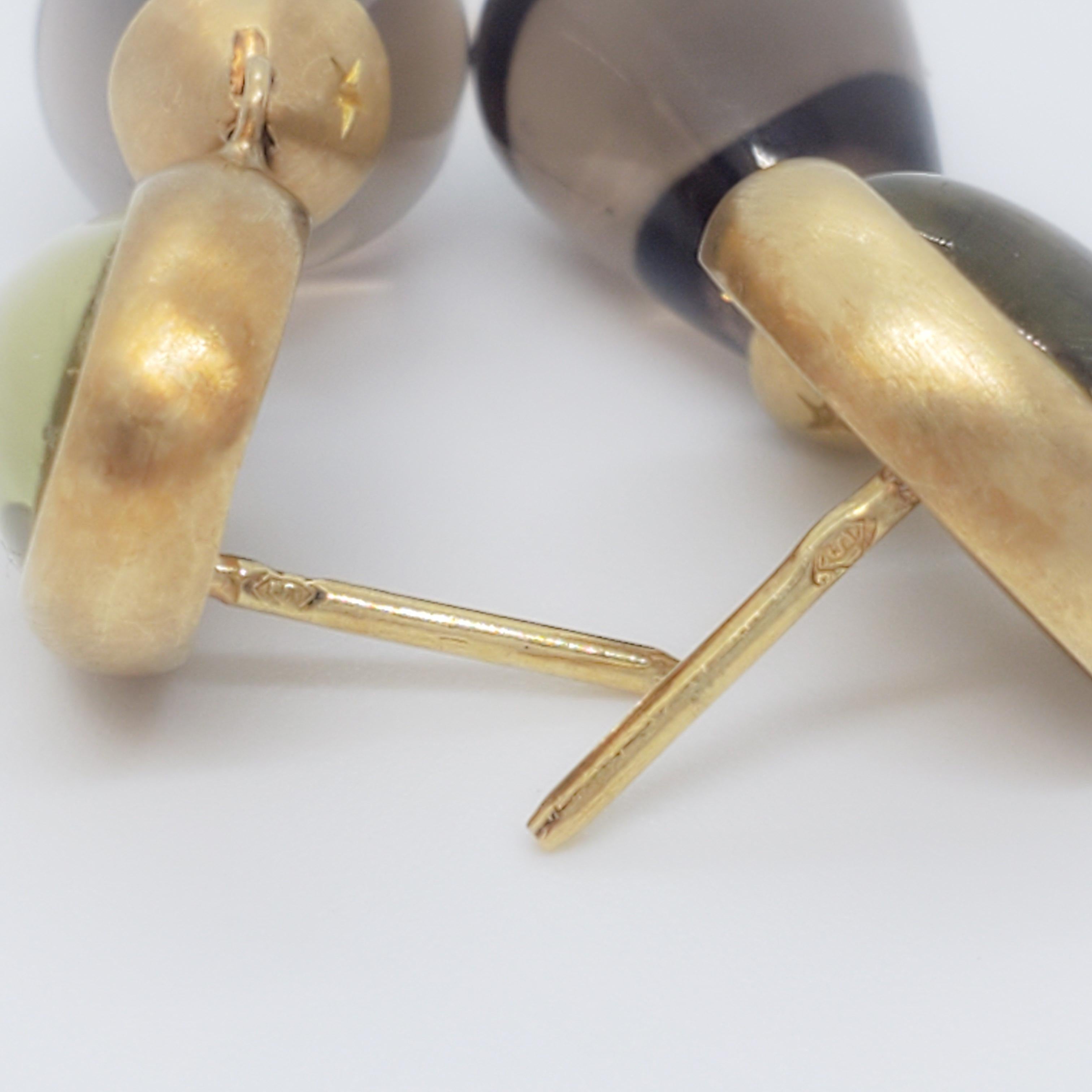 Estate H. Stern Smoky Quartz Dangle Earrings in 18k Yellow Gold 1