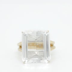 Estate H. Stern White Crystal and 18k Yellow Gold Cocktail Ring