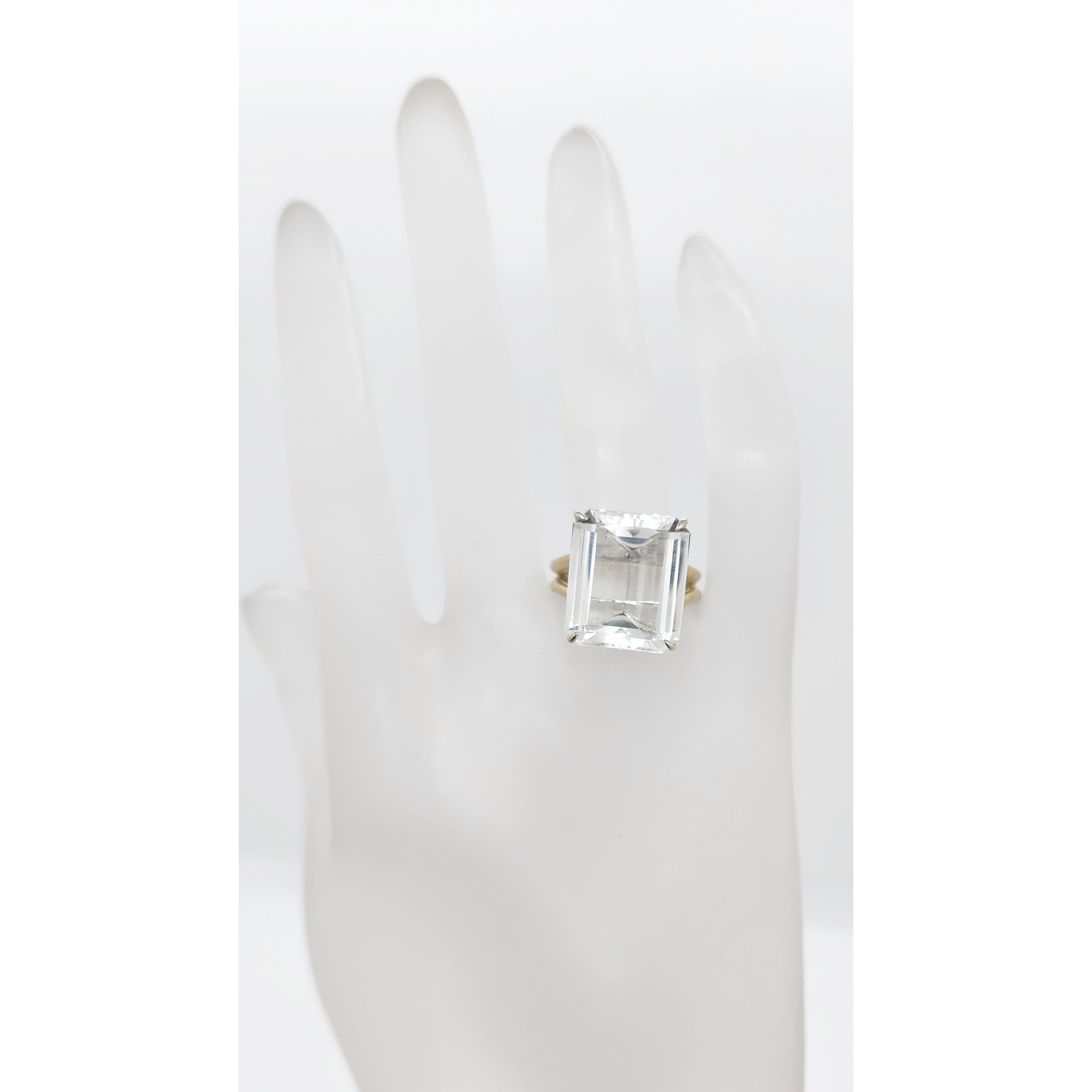Estate H. Stern White Crystal and 18k Yellow Gold Cocktail Ring 1