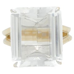 Estate H. Stern White Crystal and 18k Yellow Gold Cocktail Ring