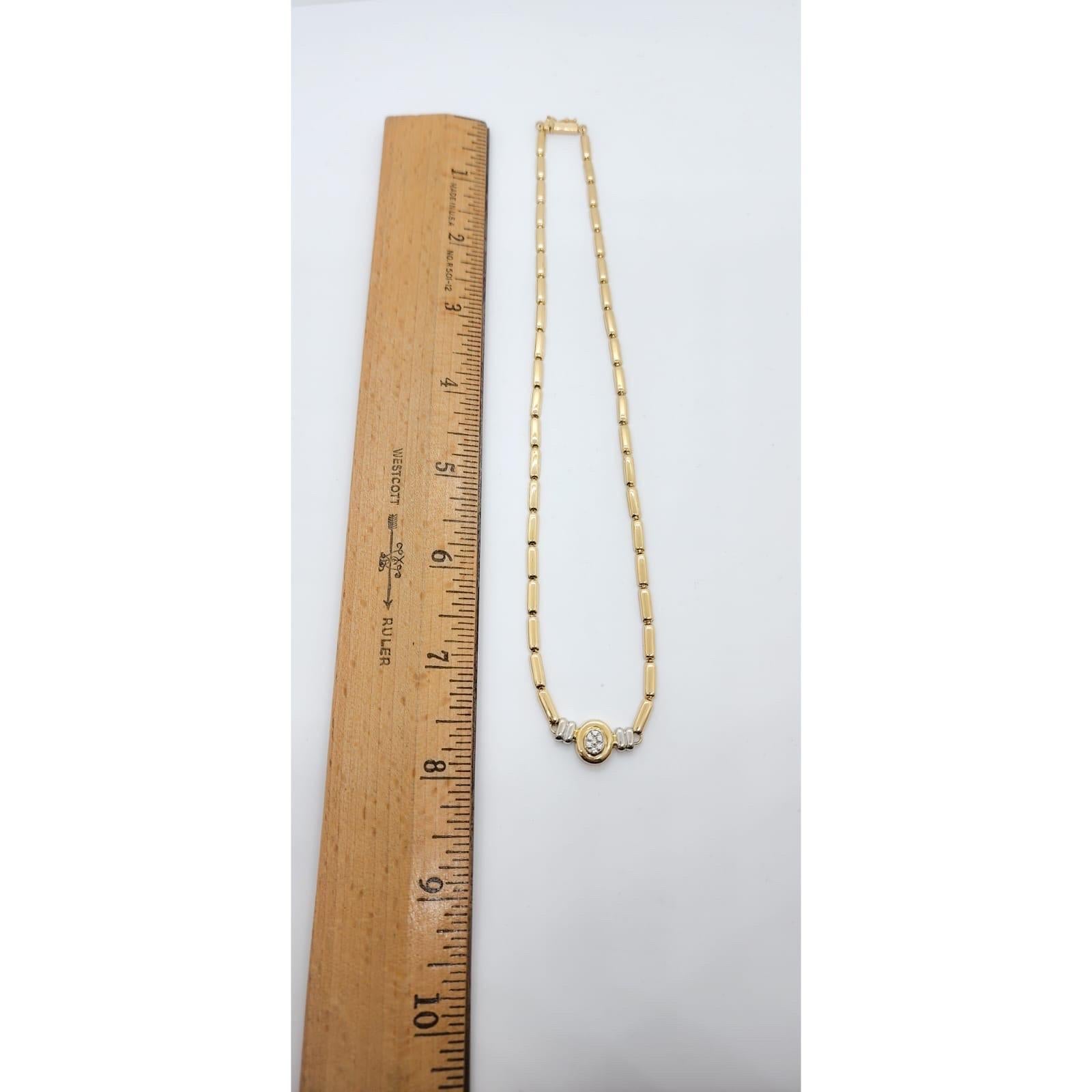 Estate H. Stern White Diamond and 18k Two Tone Gold Necklace 3