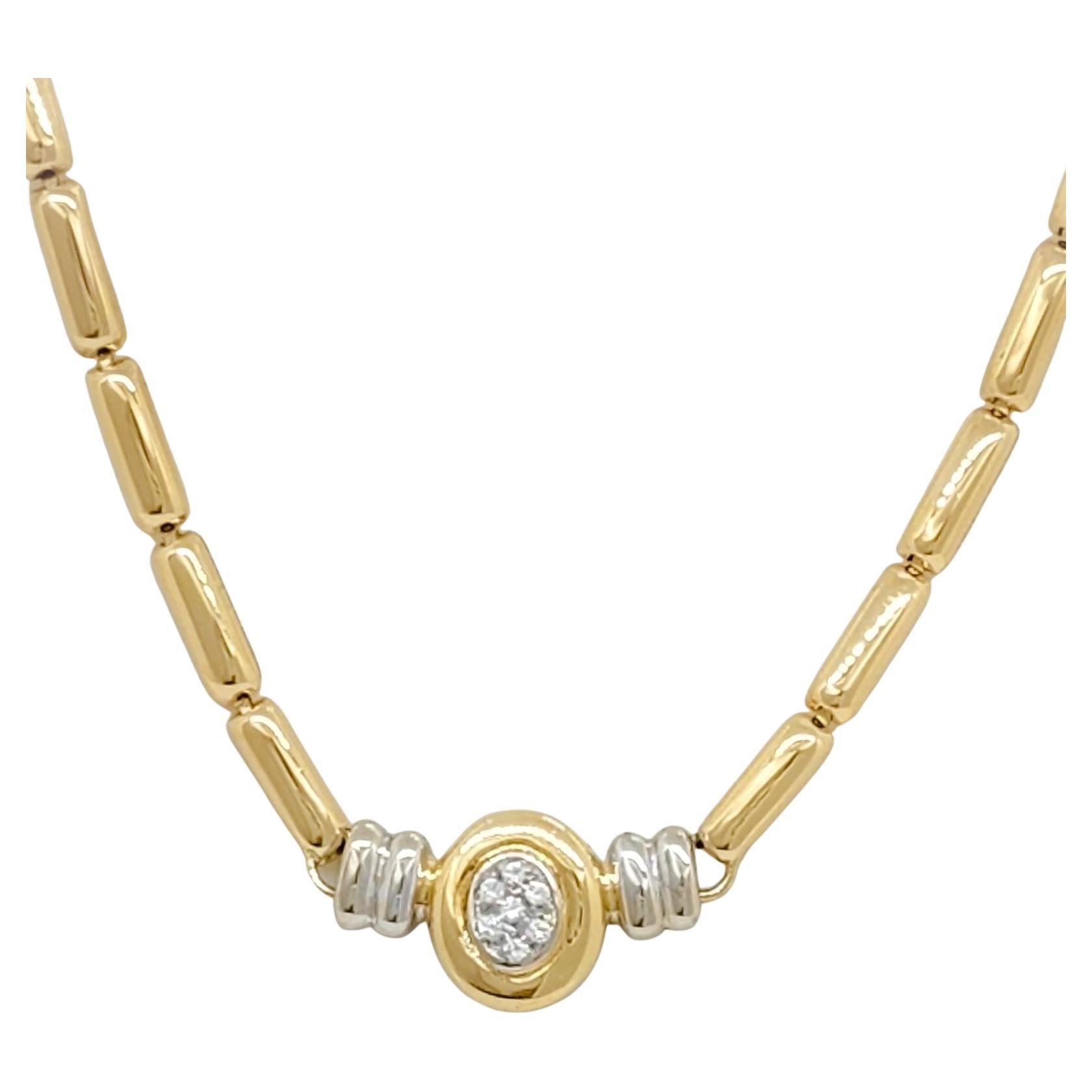 Estate H. Stern White Diamond and 18k Two Tone Gold Necklace