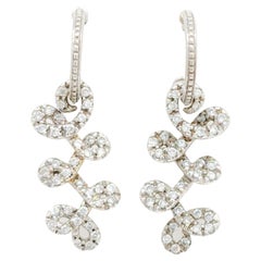 Estate H. Stern White Diamond Dangle Earrings in 18k White Gold