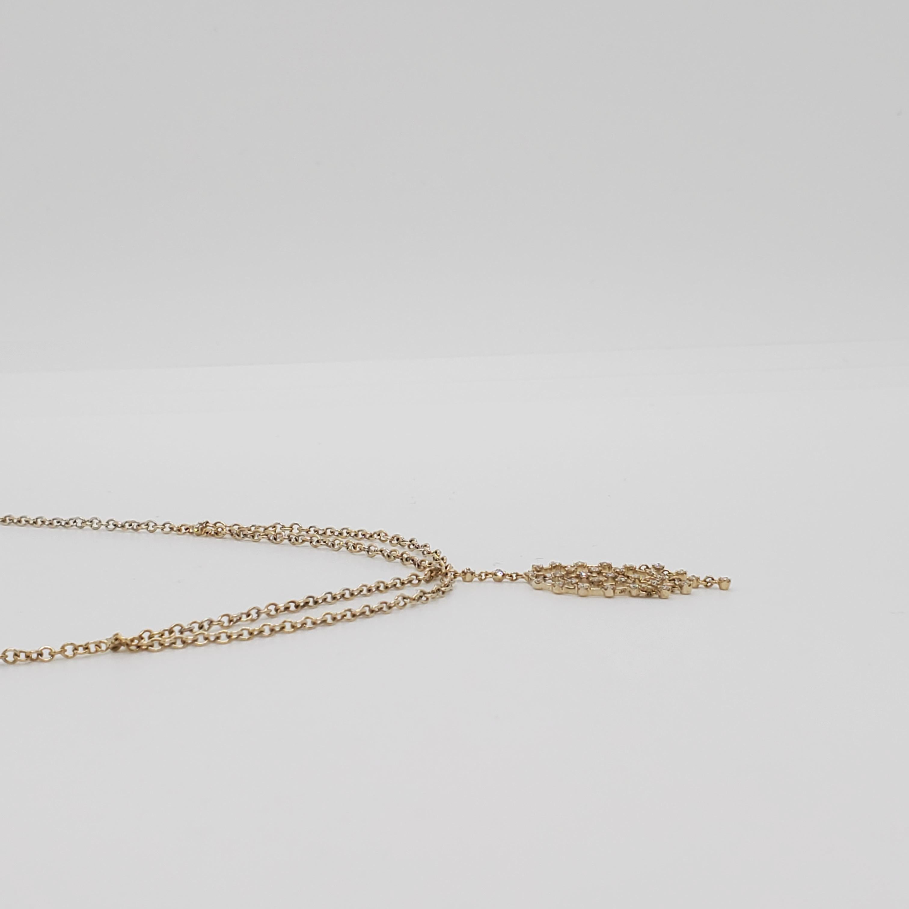 Estate H. Stern White Diamond Pendant Necklace in 18k Yellow Gold 1