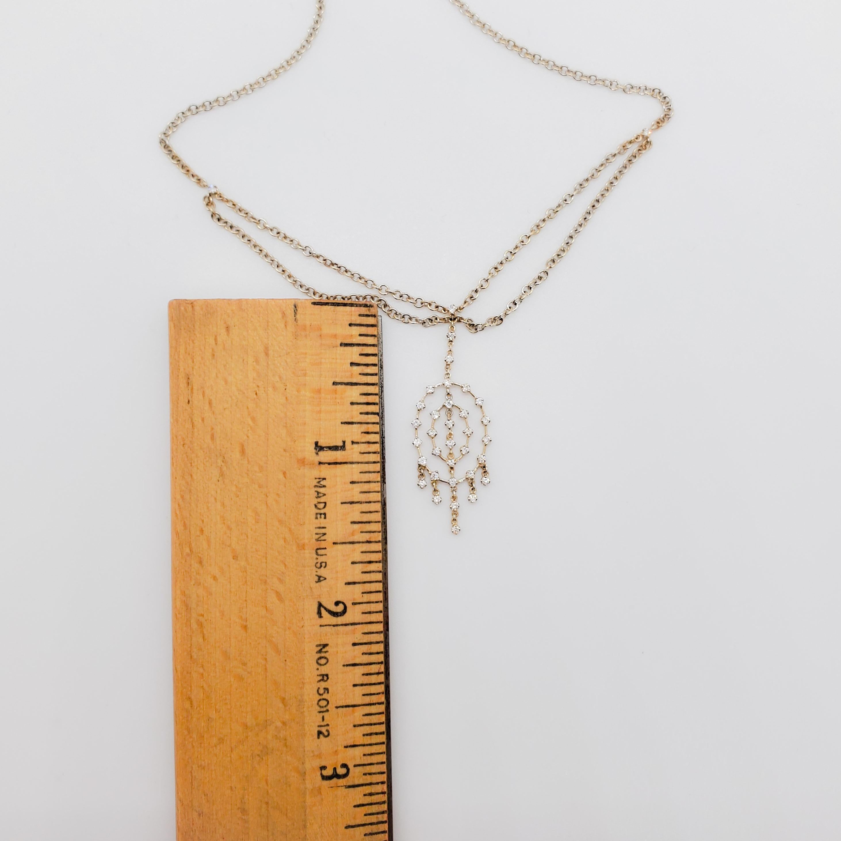 Estate H. Stern White Diamond Pendant Necklace in 18k Yellow Gold 2