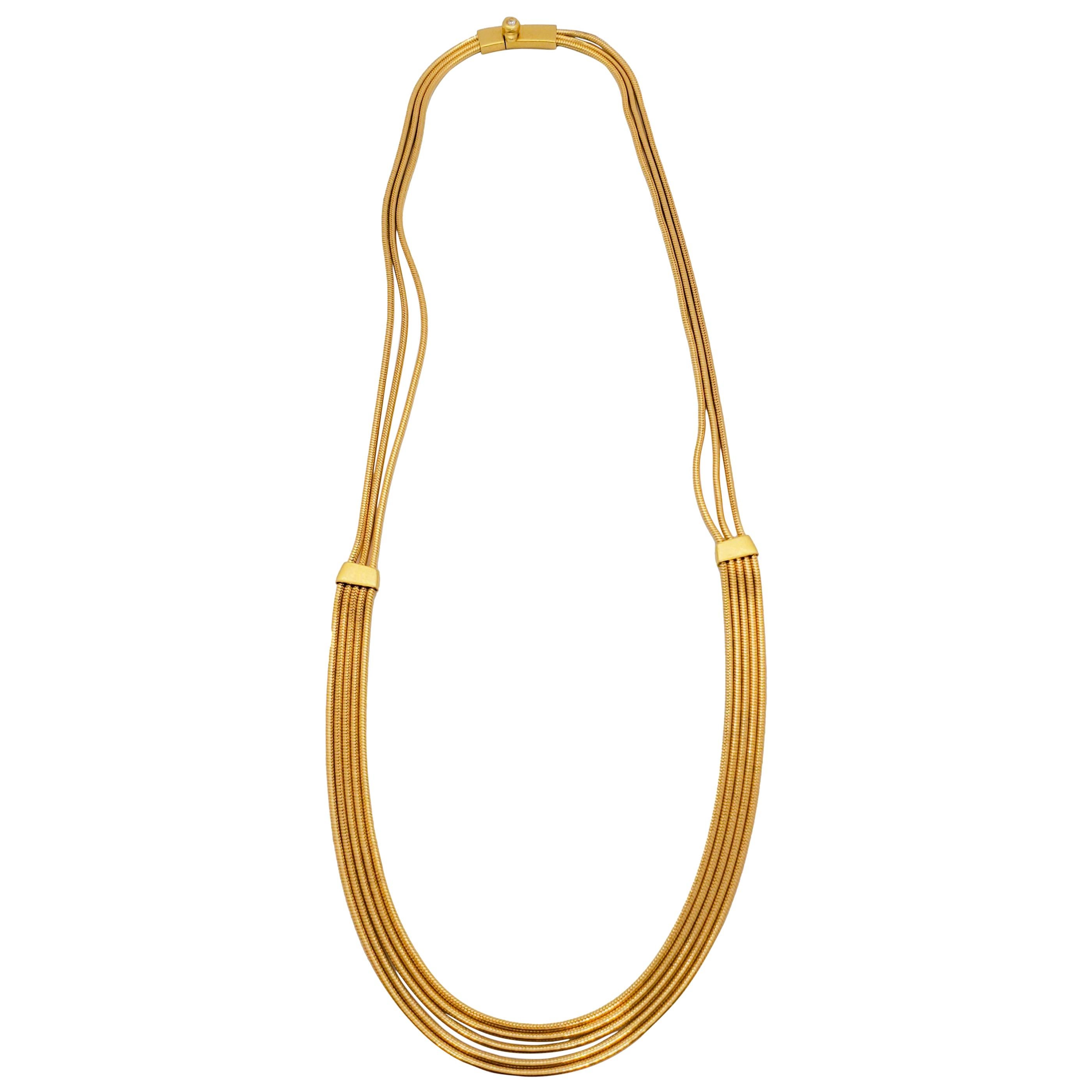 H. Stern Four Strand 18 Karat Yellow Gold Necklace at 1stDibs