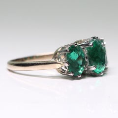 Estate Handmade 18 Karat Gold 3.5 Carat Emerald Ring