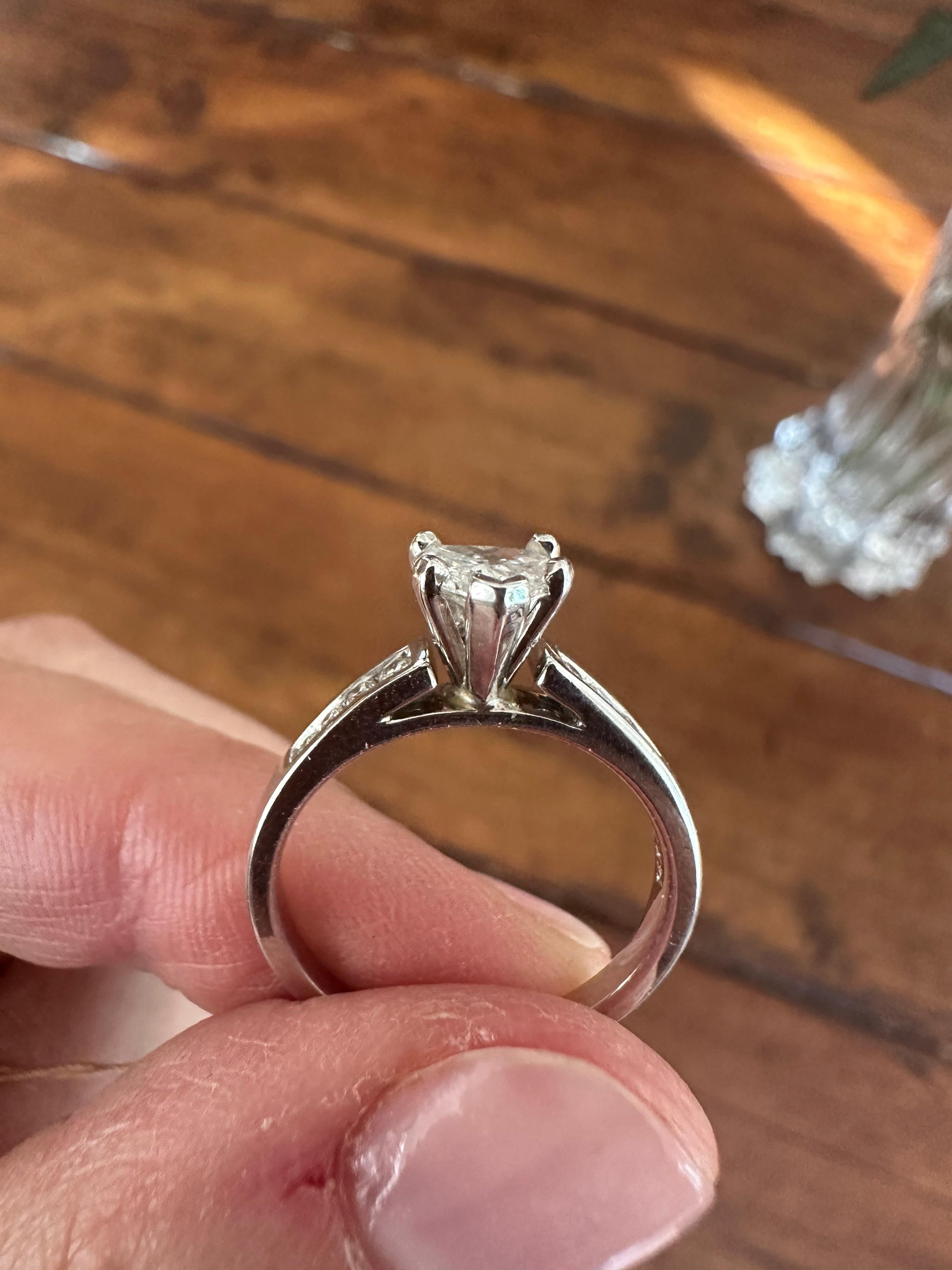 Estate Heart-Shaped Diamond Engagement Ring  For Sale 5