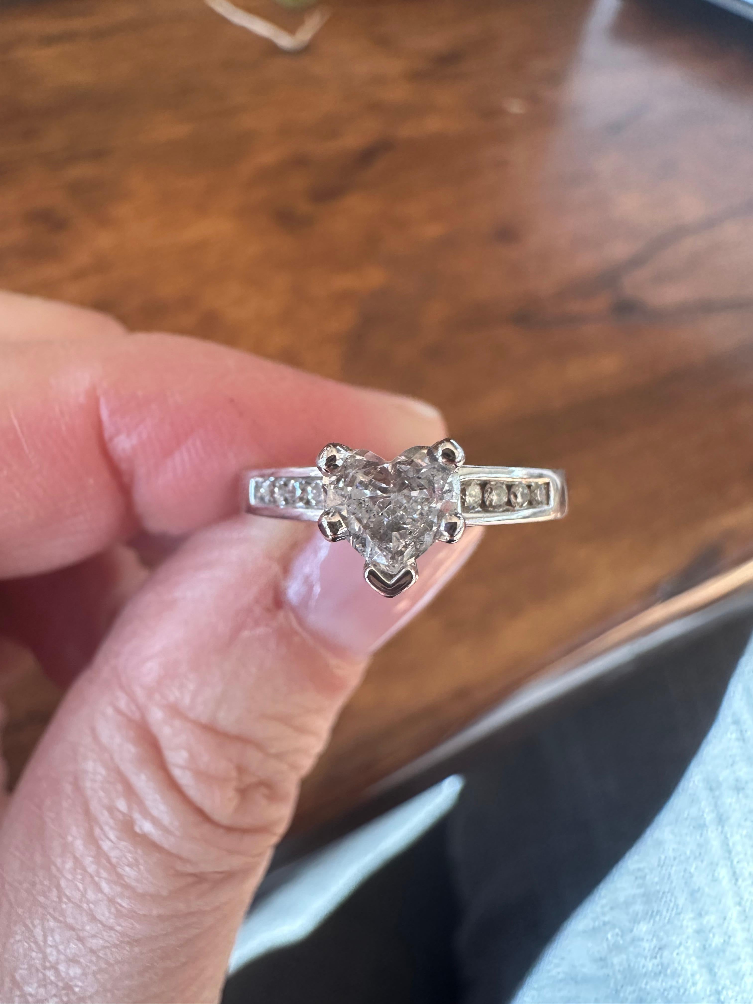 Estate Heart-Shaped Diamond Engagement Ring  For Sale 6