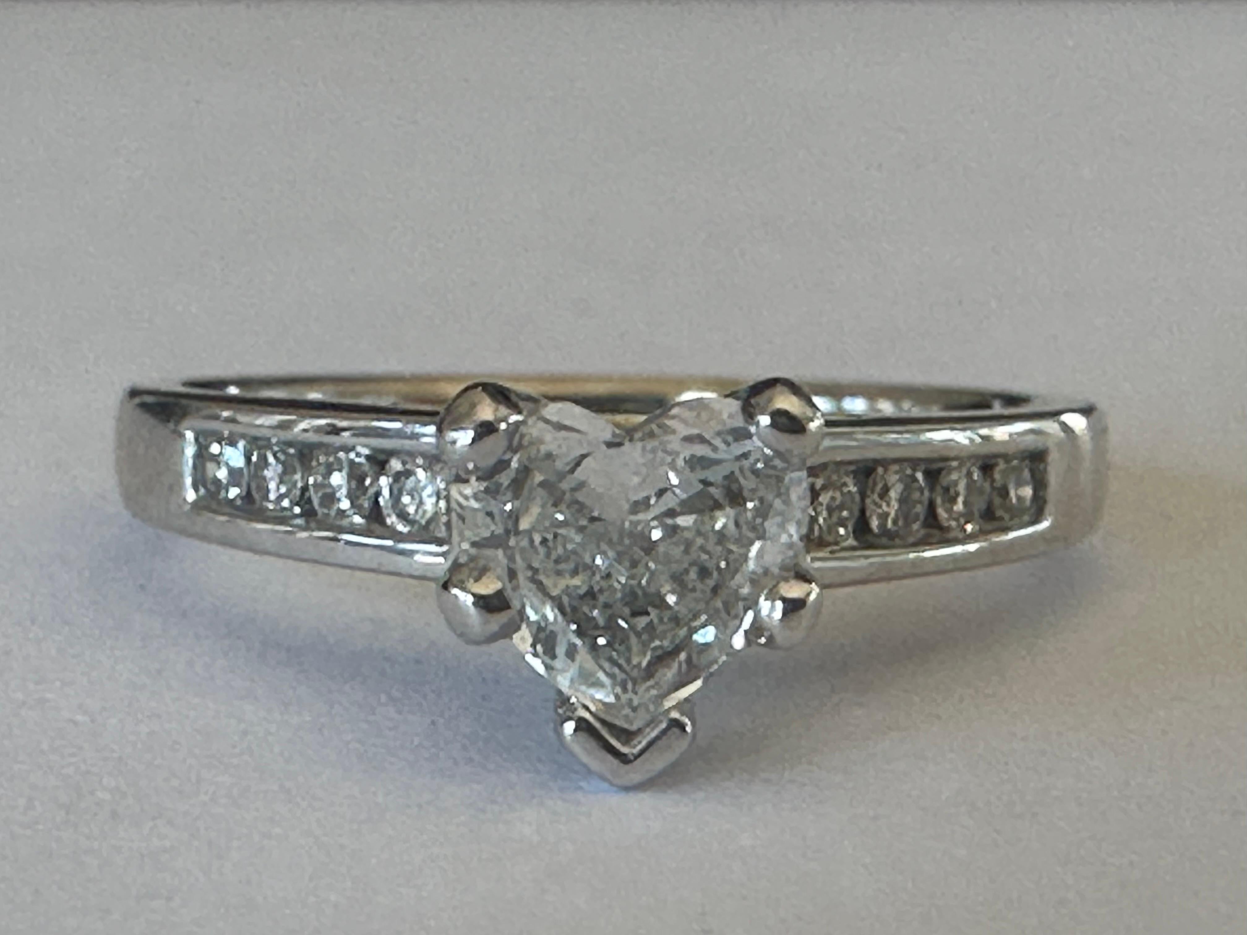Estate Heart-Shaped Diamond Engagement Ring  For Sale 1
