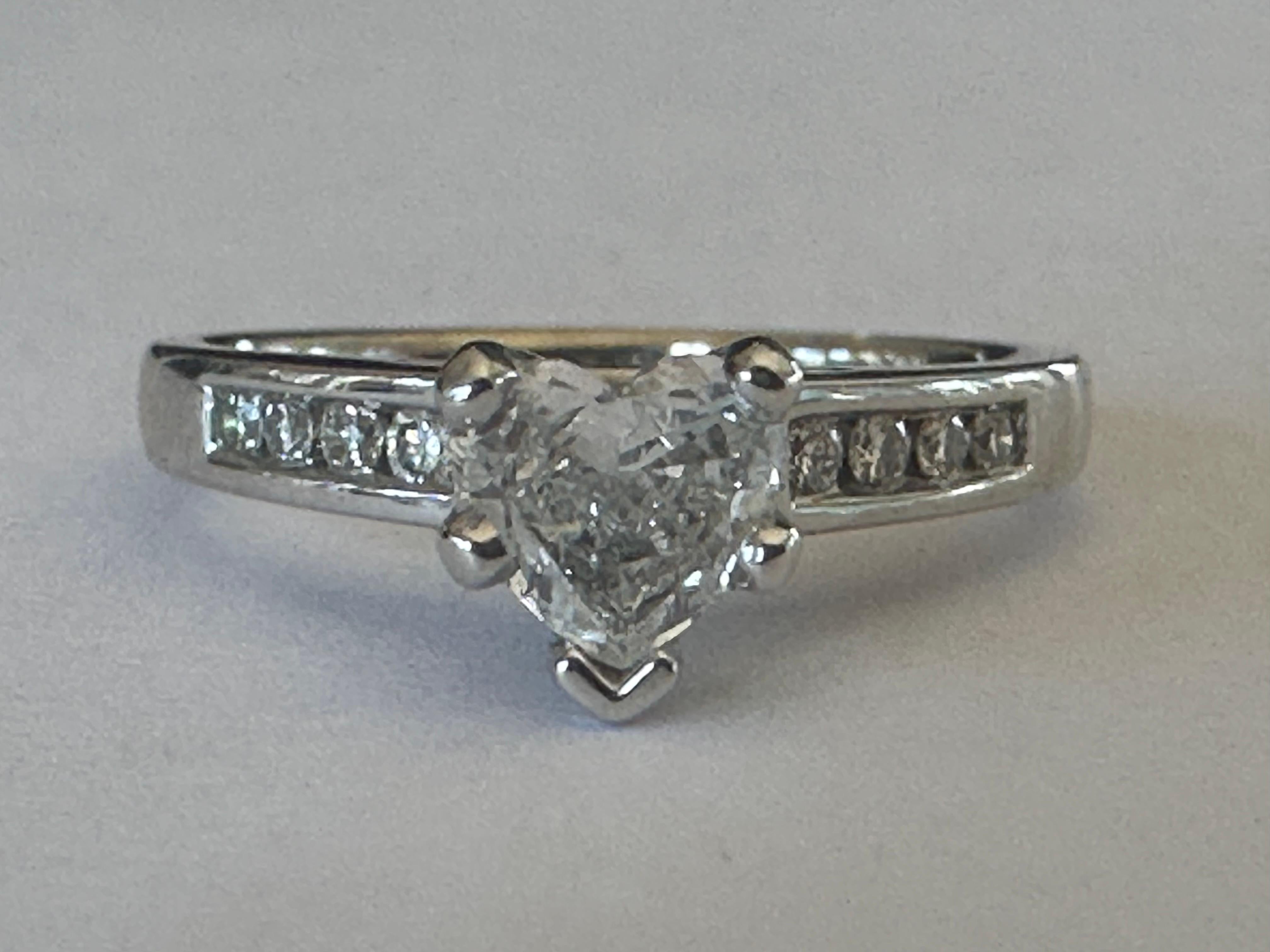 Estate Heart-Shaped Diamond Engagement Ring  For Sale 2