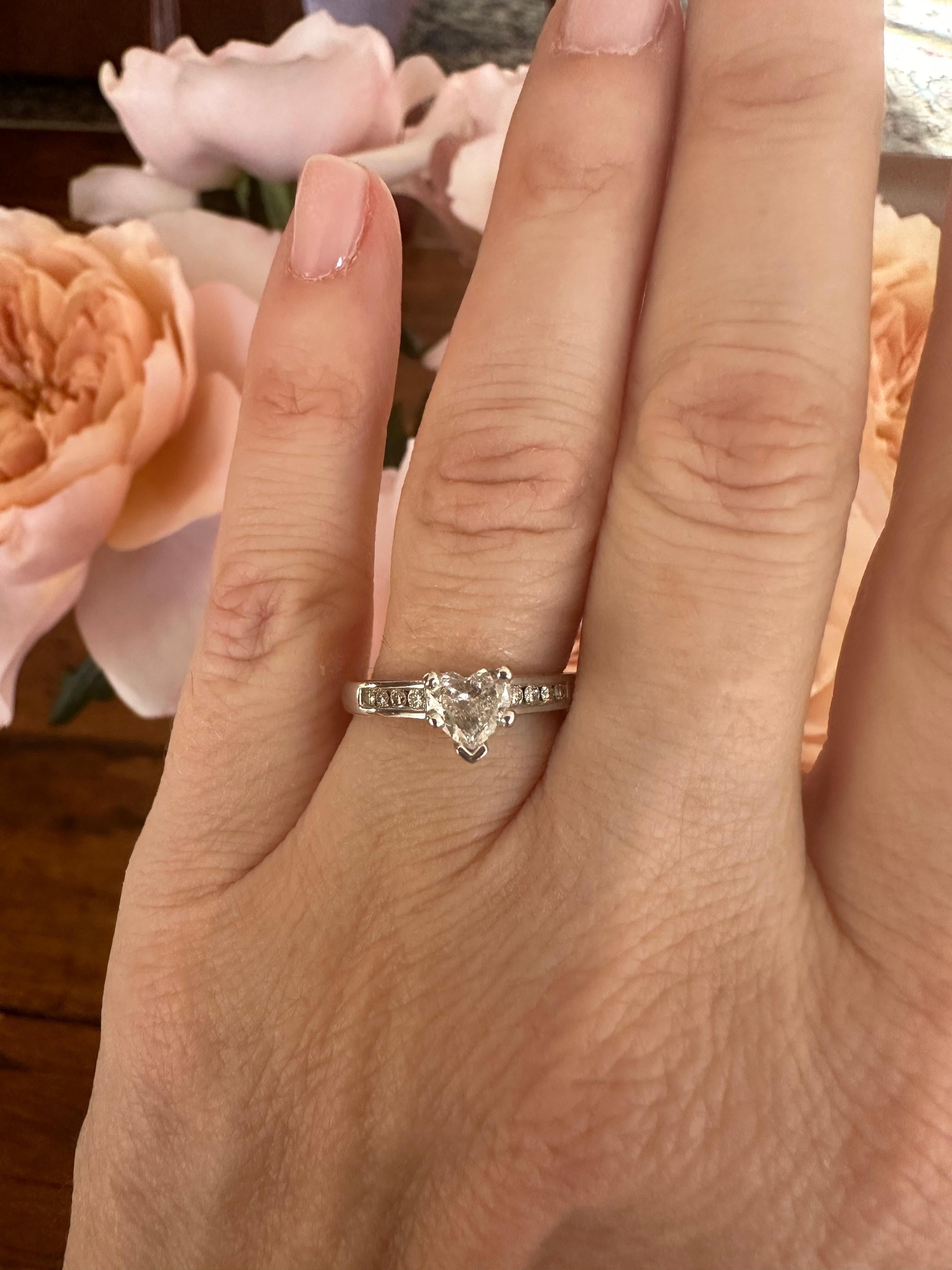 Estate Heart-Shaped Diamond Engagement Ring  For Sale 3
