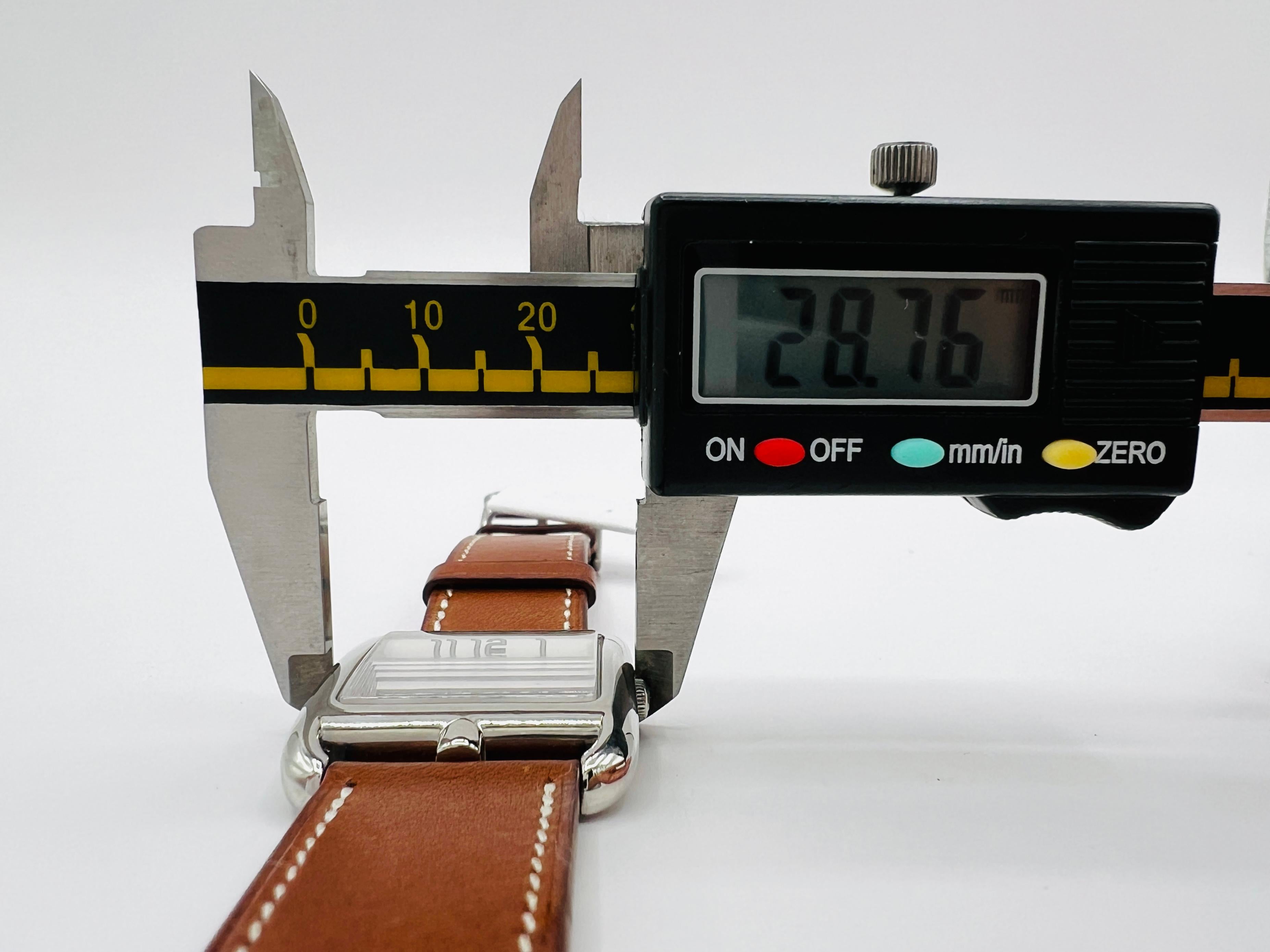 Estate Hermes Cape Cod Large 37 mm Watch with Leather Strap 9
