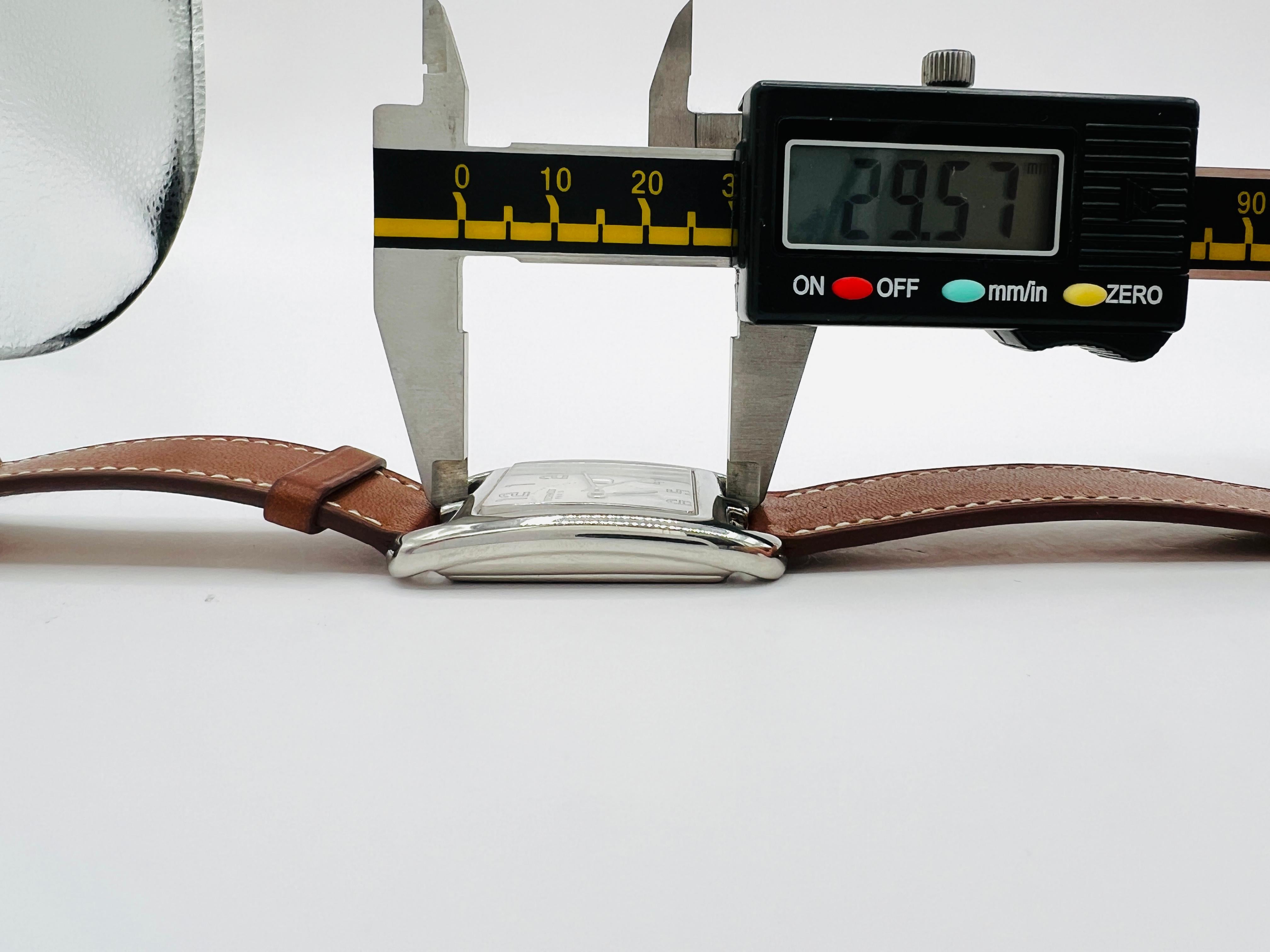 Estate Hermes Cape Cod Large 37 mm Watch with Leather Strap 11