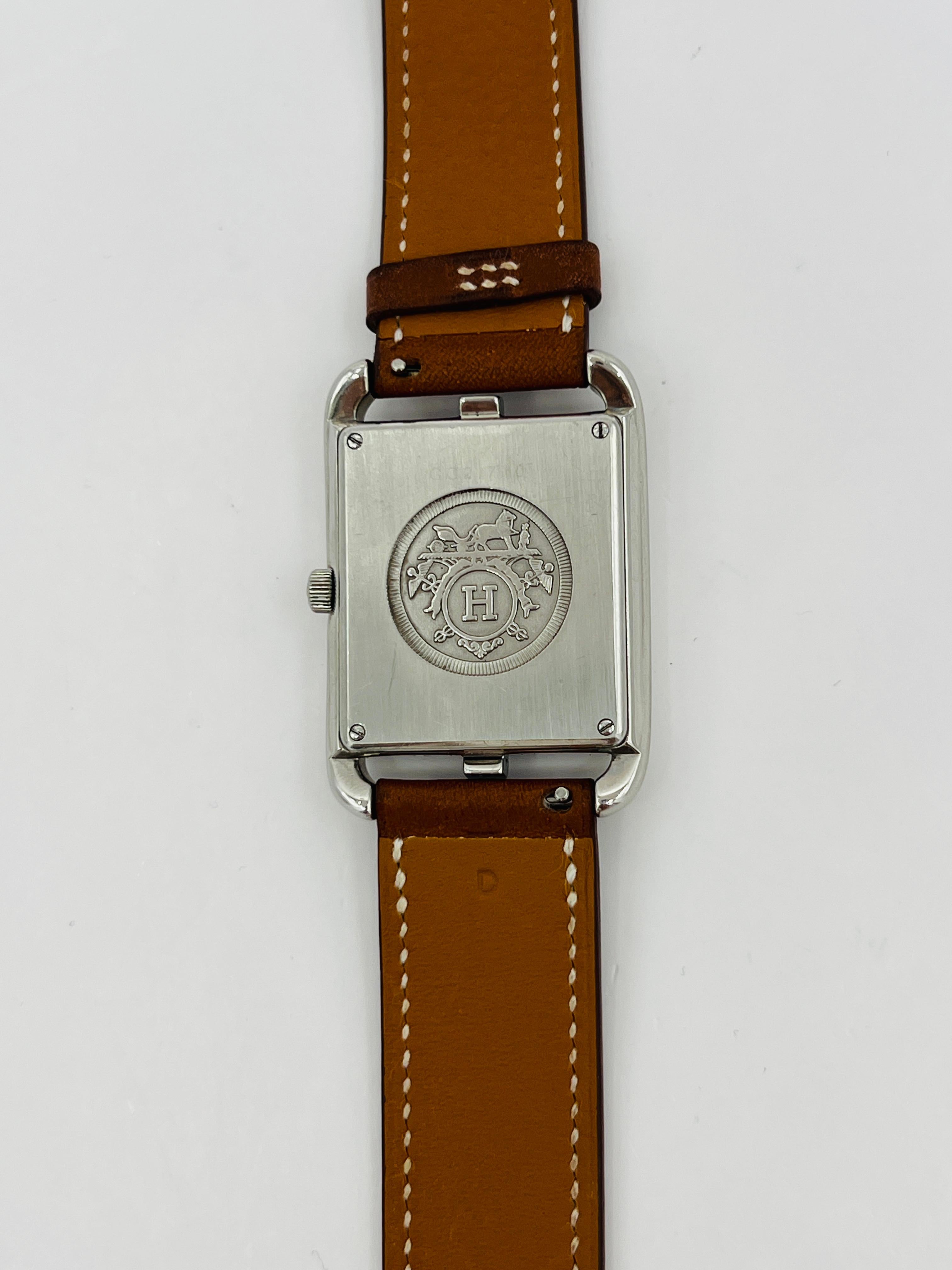 Estate Hermes Cape Cod Large 37 mm Watch with Leather Strap 2